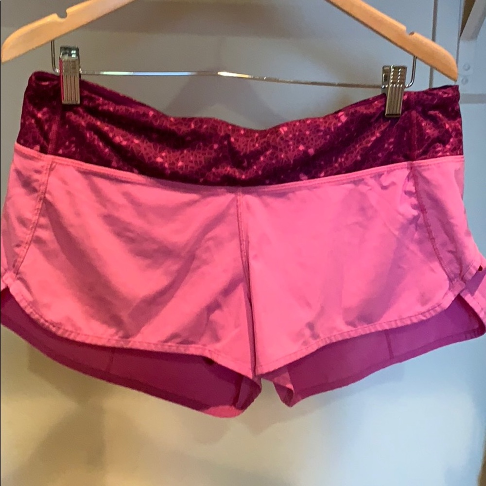 lululemon athletica Pink and Magenta Running Shorts